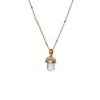 Mirabelle Jewellery Women's White Rock Crystal Double Mini Point Bridge Set  On Short Satellite Chain