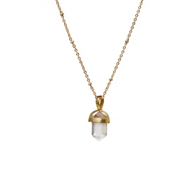 Mirabelle Jewellery Women's White Rock Crystal Double Mini Point Bridge Set  On Short Satellite Chain