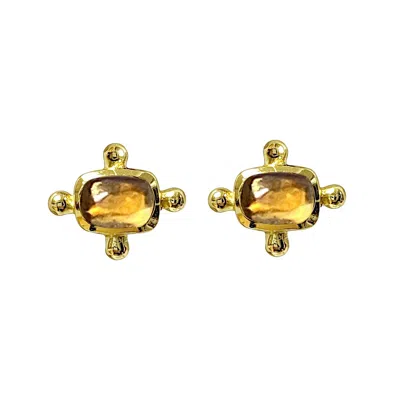Mirabelle Jewellery Women's Yellow / Orange Beatriz Citrine Stud Earrings