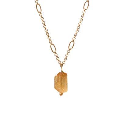 Mirabelle Jewellery Women's Yellow Ovala Chain With Warm Citrine