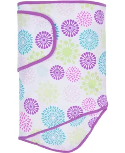 Miracle Baby Babies' Boys And Girls Blanket In Colorful Bursts With Purple Trim