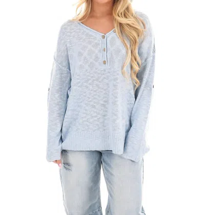 Miracle Believe It Lightweight Sweater In Blue