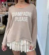 Miracle Champagne Please Sweater In Mocha/ivory
