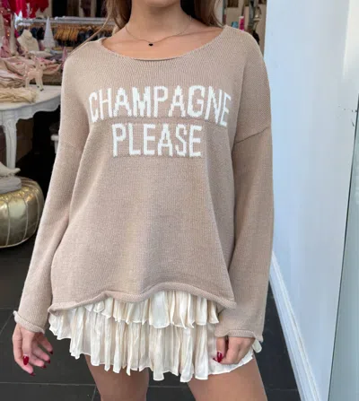 Miracle Champagne Please Sweater In Mocha/ivory In Multi