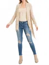 Miracle Crocheted Long Sleeve Cardigan In Beige In Neutral