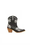 Miracle Miles Women's Caroline Embroidered Booties In Black In Black