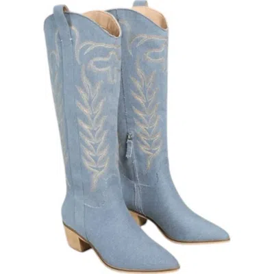 Miracle Miles Women's Inlay Boot In Denim In Multi