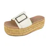 Miracle Miles Women's Wanika Platform Slide Sandal In Beige In White