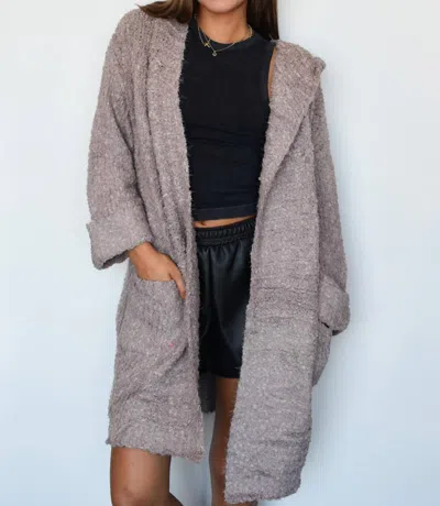 Miracle Mocha Long Line Cardigan In Brown