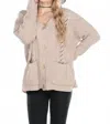 Miracle Soft Chenille Sweater Cardigan In Tan In Neutral