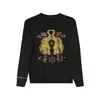 Miracles Manifester Women's Elephants Love Symbol - Lucky Feng Shui Rhinestoned Sweatshirt - Black In Black