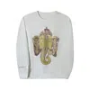 Miracles Manifester Women's Ganesha For Success - Rhinestoned Sweatshirt - White In White
