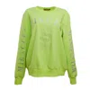 Miracles Manifester Women's Green Oversized Embroidered Pisces Sign Sweatshirt In Green
