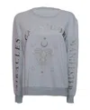 Miracles Manifester Women's Grey Oversized Embroidered Capricorn Sign Sweatshirt In Grey