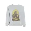 Miracles Manifester Women's Happy Buddha - Lucky Feng Shui Rhinestoned Sweatshirt - White In White