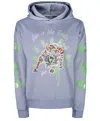 Miracles Manifester Women's Inspirational Affirmation Hoodie With Reflective Design - Blue In Blue