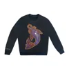 Miracles Manifester Women's Koi Fish Lucky Feng Shui Rhinestoned Sweatshirt - Black In Black