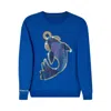 Miracles Manifester Women's Koi Fish Lucky Feng Shui Rhinestoned Sweatshirt - Blue In Blue