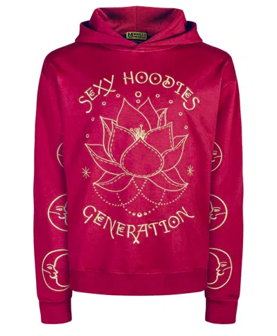 Miracles Manifester Women's Love Affirmation Embroidered Hoodie - Bordeaux In Red