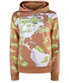Miracles Manifester Women's Manifestation Embroidered Hoodie With Rhinestone Design - Brown In Brown