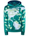 Miracles Manifester Women's Manifestation Embroidered Hoodie With Rhinestone Design - Green In Green