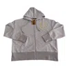 Miracles Manifester Women's  Embroidered Zip Hoodie - Light Grey In Grey