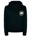 Miracles Manifester Women's  Good Luck Embroidered Hoodie - Black In Black