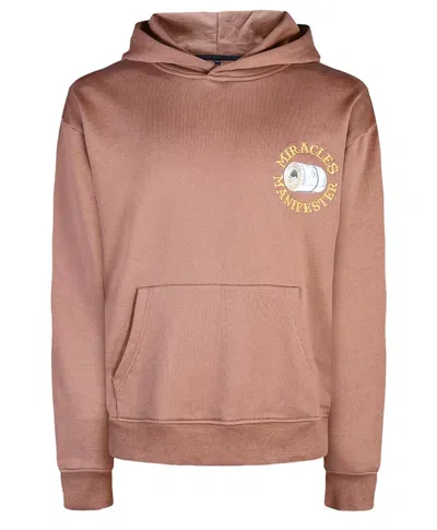Miracles Manifester Women's  Good Luck Embroidered Hoodie - Brown
