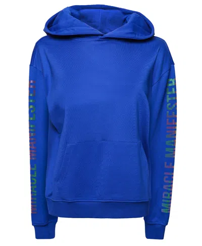 Miracles Manifester Women's Money Tree Reflective Design Hoodie - Blue