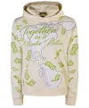 Miracles Manifester Women's Neutrals Manifestation Embroidered Hoodie With Rhinestone Design - Sand