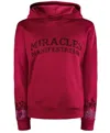 Miracles Manifester Women's Positive Affirmation Hoodie With Rhinestone Design - Red In Red