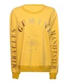 Miracles Manifester Women's Yellow / Orange Oversized Embroidered Gemini Sign Sweatshirt In Yellow/orange