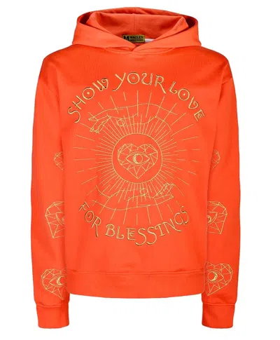 Miracles Manifester Women's Yellow / Orange Show Your Love Affirmation Embroidered Hoodie - Orange In Yellow/orange