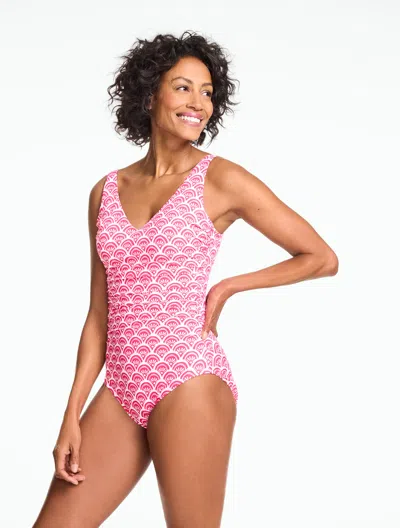 Miraclesuit Â® Blockbuster One-piece Swimsuit - Fanning Daisy - Raspberry - 16 Talbots In Pink