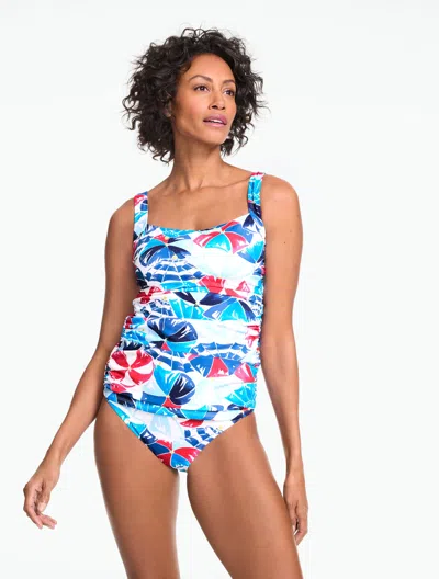 Miraclesuit Â® Cabana Tankini - Beach Umbrellas - Ink - 16 Talbots In Blue
