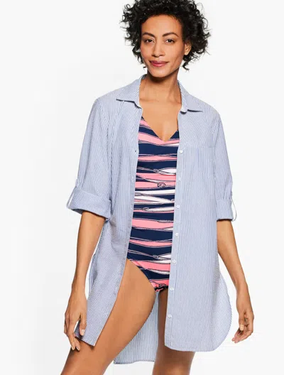Miraclesuit Plus Size - Â® Crinkle Gauze Beach Shirt - Blueberry Hill - X Talbots