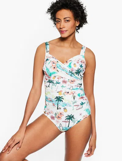 Miraclesuit Â® Sanibel One Piece - Scenic Beach - White - 16 Talbots