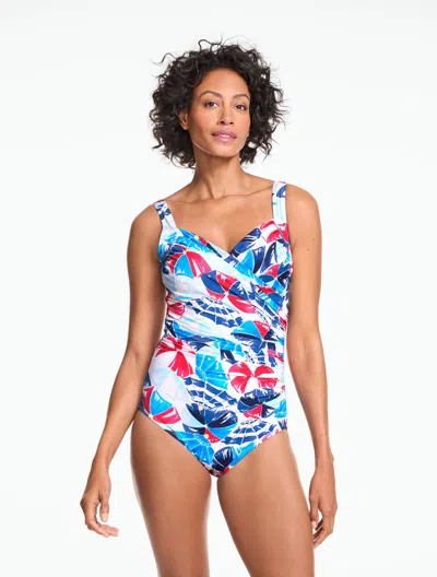 Miraclesuit Â® Sanibel One-piece Swimsuit - Beach Umbrellas - Ink - 12 Talbots In Multi