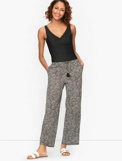 Miraclesuit Â® Woven Cotton Beach Pants - Medallion - Black/white - Medium Talbots In Multi
