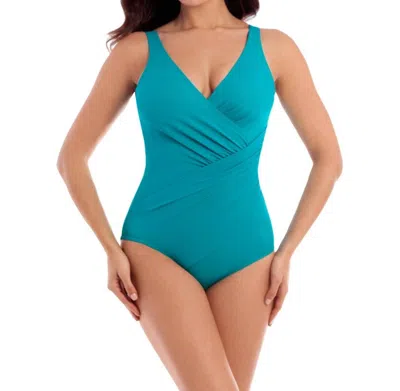 Miraclesuit Amalfi Dd-cup Oceanus Underwire Surplice One Piece Swimsuit In Blue