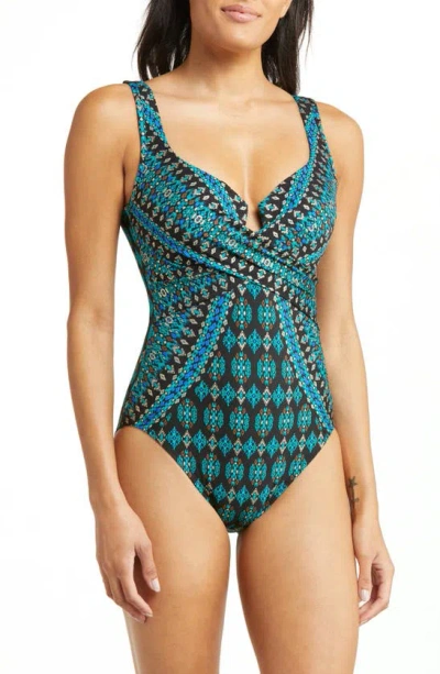Miraclesuit Amarna Crisscross Escape One-piece Swimsuit In Multi