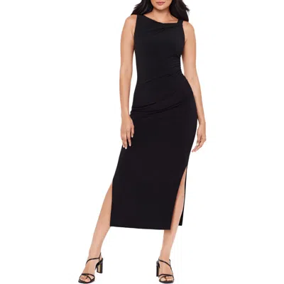 Miraclesuit ® Aria Ruched Asymmetric Neck Stretch Jersey Dress In Black