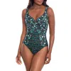 Miraclesuit Bijoux Crisscross Escape Underwire One-piece Swimsuit In Green