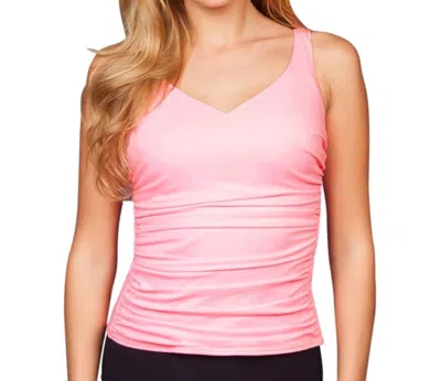 Miraclesuit Blockbuster Underwire Tankini Top In Carnation In Pink