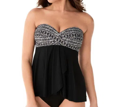 Miraclesuit Cadiz Bandeau Tankini Top In Incan Treasure In Black