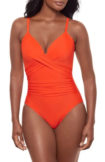 Miraclesuit ® Captivate Rock Solid Strappy One-piece Swimsuit In Red