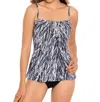 Miraclesuit Chevron Python Jubilee Tankini Top In Silver Grey In Black