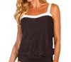 Miraclesuit Colorblock D-cup Breezy Tankini Top In Mir Black White