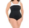 Miraclesuit Colorblock Plus Size Touche Underwire One Piece Swimsuit In Black White
