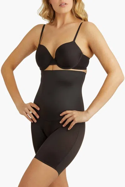 Miraclesuit Comfy Curves Hi-waist Thigh Slimmer Shapewear In Black